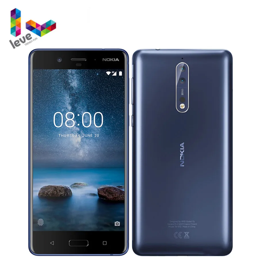 

Nokia 8 TA1012 Original Unlocked Cellphone 5.3" Octa-core 4GB RAM 64GB ROM Dual Rear Camera 13MP 4G LTE Android Mobile Phone