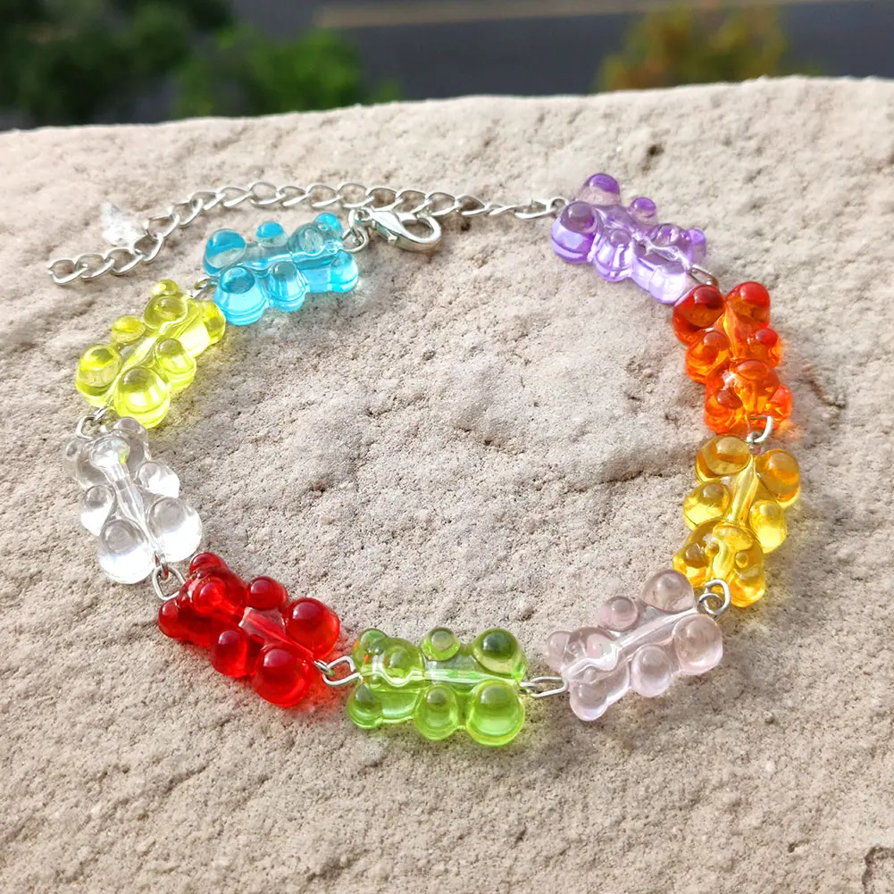 Hip Hop Silver Color Metal Chain Cute Bear Anklets For Women Girl Colorful Jelly Bear Barefoot Chain Anklets Beach Party Jewelry
Hip Hop Silver Color Metal Chain Cute Bear Anklets For Women Girl Colorful Jelly Bear Barefoot Chain Anklets Beach Party Jewelry