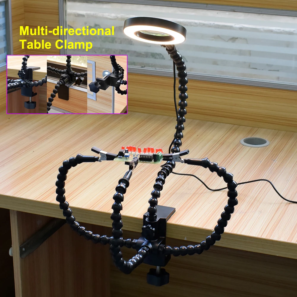 NEWACALOX Table Clamp Soldering Helping Hands Tool USB 3X LED Magnifier for Crafts Jewelry Hobby Soldering Third Hand Tool
NEWACALOX Table Clamp Soldering Helping Hands Tool USB 3X LED Magnifier for Crafts Jewelry Hobby Soldering Third Hand Tool