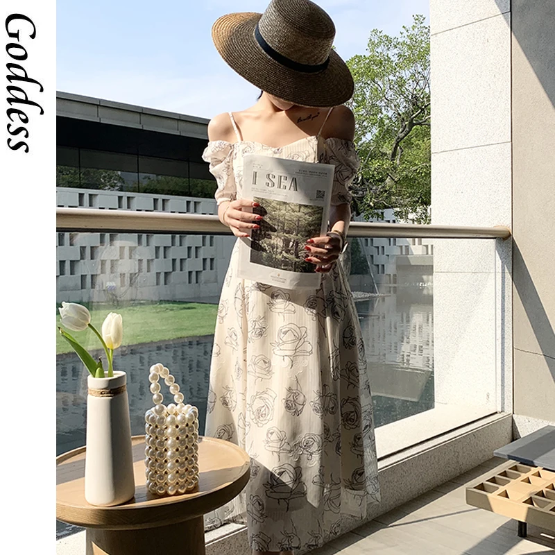 Women Casual Short Sleeve Floral Strap Dress French Vitage Midi Dresses Females Evening One Piece Dress Korean 2021 Summer Chic
Women Casual Short Sleeve Floral Strap Dress French Vitage Midi Dresses Females Evening One Piece Dress Korean 2021 Summer Chic