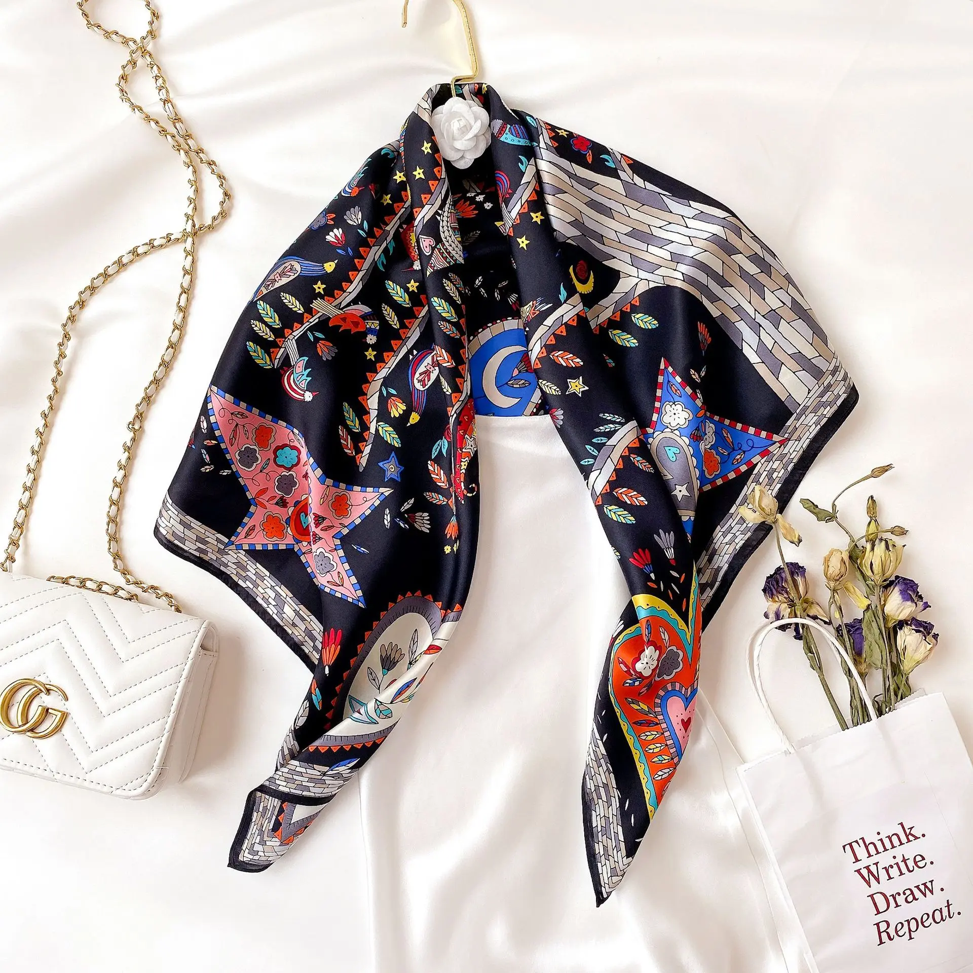 100% Pure Silk Scarf Women Neck Hair Square Neckerchief Scarves Bandana Hijab Shawls and Wraps Female Foulard Free Shipping 2022
100% Pure Silk Scarf Women Neck Hair Square Neckerchief Scarves Bandana Hijab Shawls and Wraps Female Foulard Free Shipping 2022