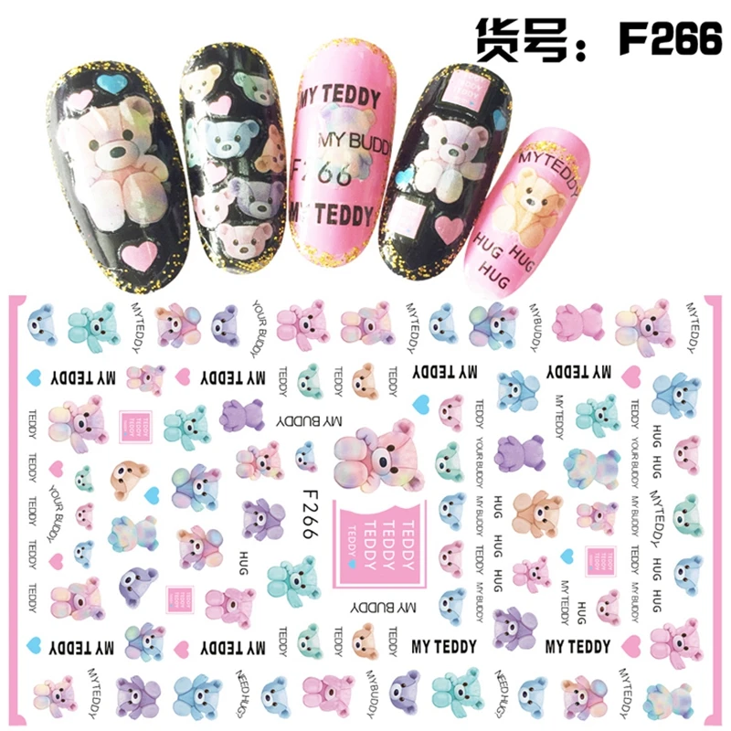 Cute bear heart design adhesive nail art decorations sticker decals acrylic manicure tool nail accessories F2636
Cute bear heart design adhesive nail art decorations sticker decals acrylic manicure tool nail accessories F2636