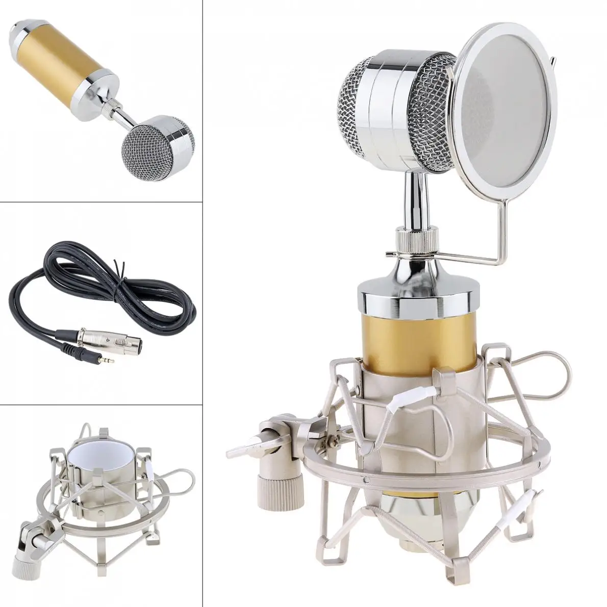 Professional BM 8000 Sound Studio Recording Condenser Microphone with 3.5mm Plug Stand Holder and Large Diaphragm Head
Professional BM 8000 Sound Studio Recording Condenser Microphone with 3.5mm Plug Stand Holder and Large Diaphragm Head