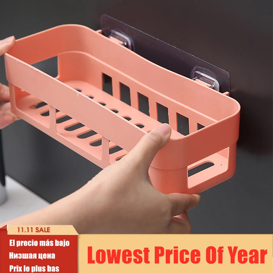 Bathroom Shelf Organizer Wall Mounted Holder For Shampoo Shower Shelves Draining Soap Tray Free Punching Shelf Basket Rack
Bathroom Shelf Organizer Wall Mounted Holder For Shampoo Shower Shelves Draining Soap Tray Free Punching Shelf Basket Rack