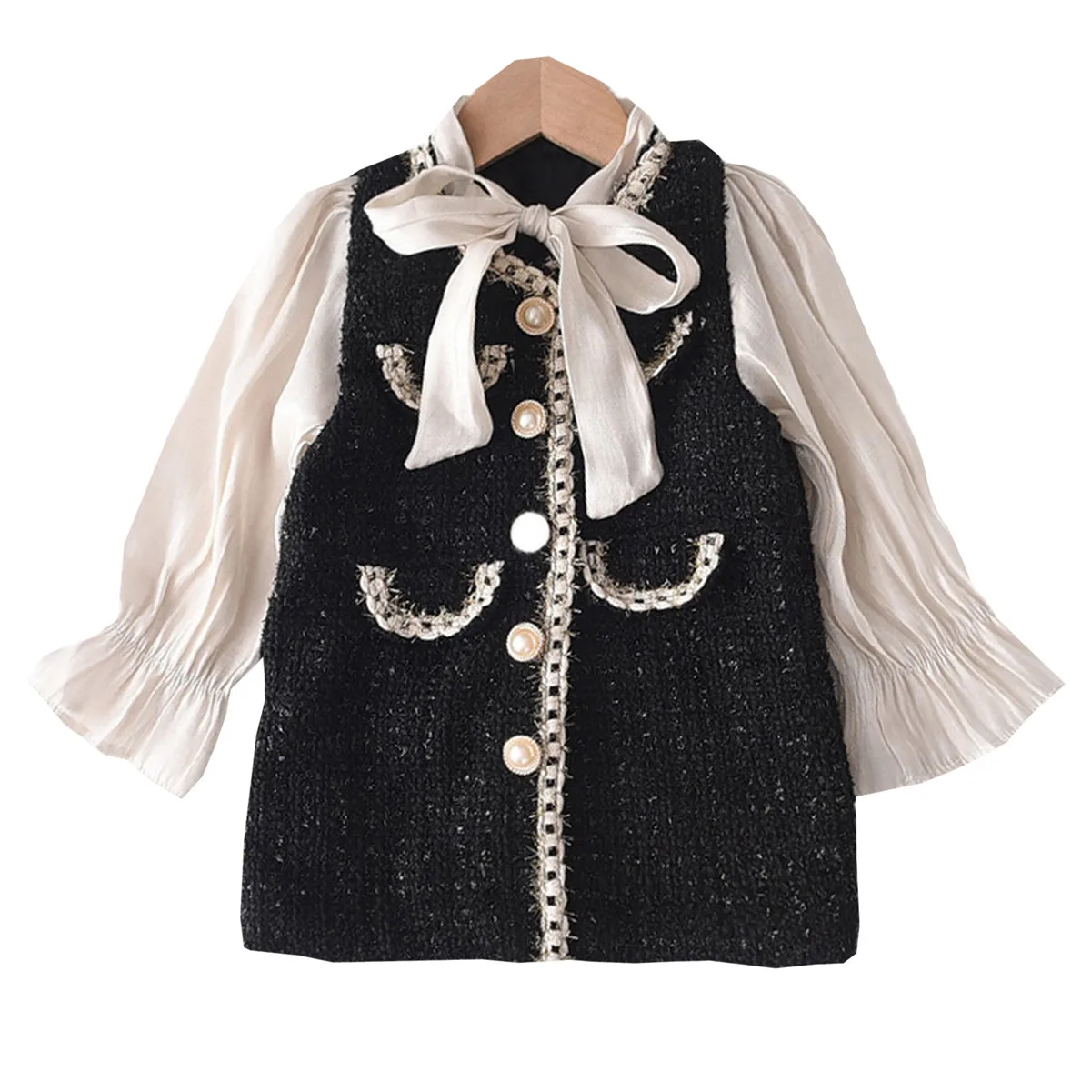 Spring Autumn Kids Princess Dress, Long Sleeve Single-Breasted Dress Stitching One-Piece Costume For Girls, Black 2-8Years
Spring Autumn Kids Princess Dress, Long Sleeve Single-Breasted Dress Stitching One-Piece Costume For Girls, Black 2-8Years