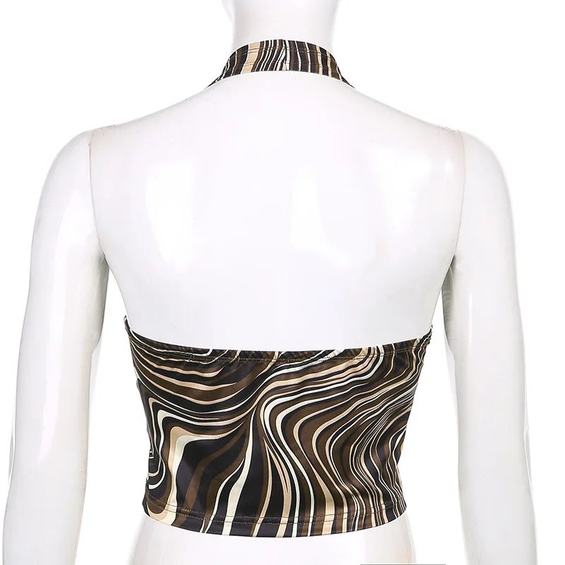 Wave Print Y2K Brown Halter Camisole Women V-neck Shirring Skinny Corset Tops Aesthetic Korean Summer Harajuku Tee Top For Women
Wave Print Y2K Brown Halter Camisole Women V-neck Shirring Skinny Corset Tops Aesthetic Korean Summer Harajuku Tee Top For Women
