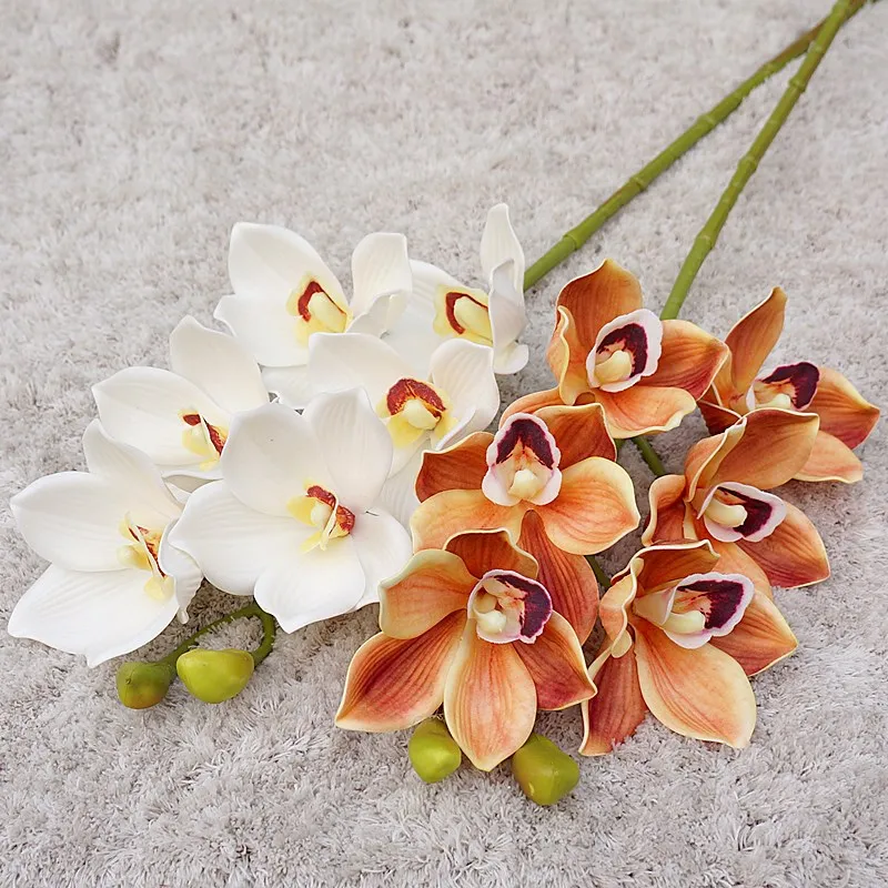 6Heads Real touch Silicone cotton Big Cymbidium orchid room decor artificial flowers flores deco fleurs artificielles
6Heads Real touch Silicone cotton Big Cymbidium orchid room decor artificial flowers flores deco fleurs artificielles