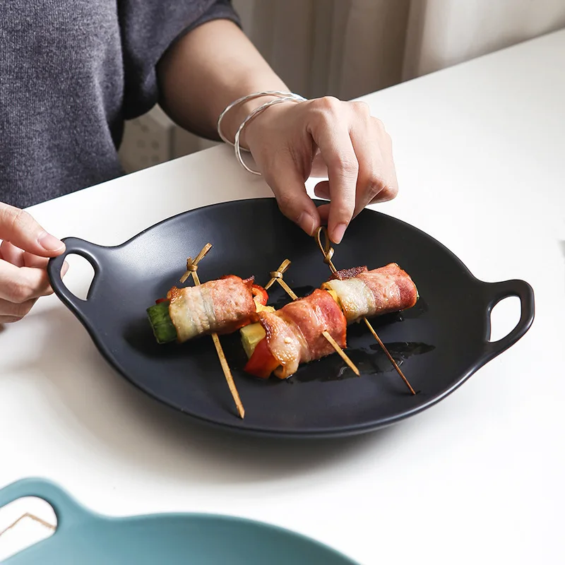 New Nordic breakfast plate matte plate round fish plate Western food plate creative ceramic tableware binaural plate
New Nordic breakfast plate matte plate round fish plate Western food plate creative ceramic tableware binaural plate