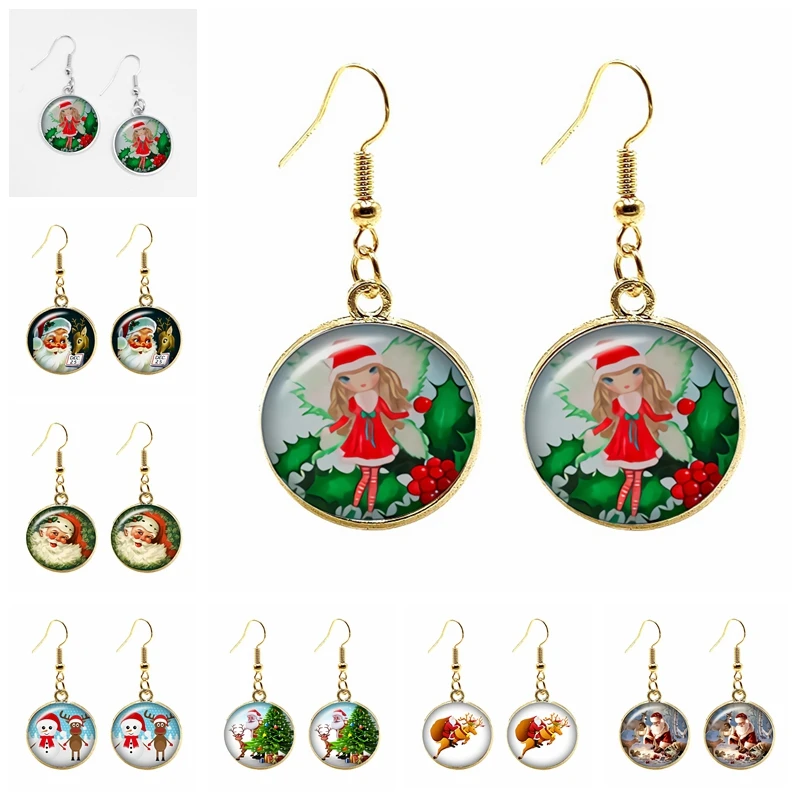 2020 New Santa Claus and Fawn Gift Pattern Series Glass Cabochon Fashion Ladies Earrings Earrings Ladies Jewelry Christmas Gifts
2020 New Santa Claus and Fawn Gift Pattern Series Glass Cabochon Fashion Ladies Earrings Earrings Ladies Jewelry Christmas Gifts
