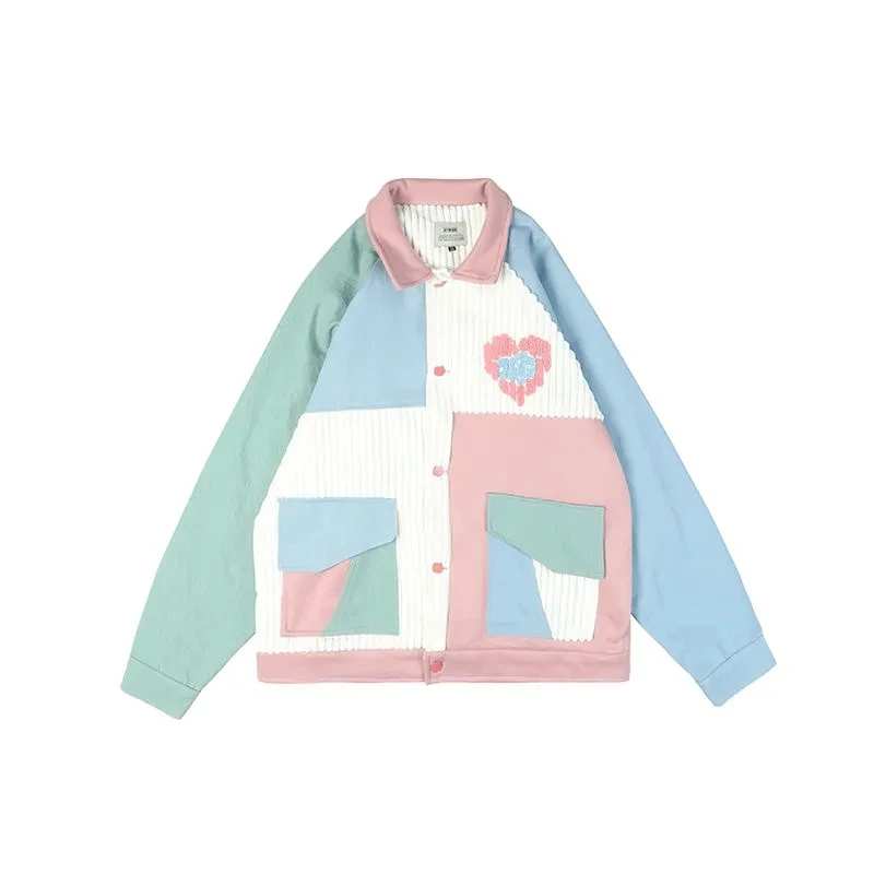 Women Harajuku Coat Color Block Love Baseball Uniform Jacket Cardigan Pocket Clothes Size Loose Tops Vintage Punk Club Puff
Women Harajuku Coat Color Block Love Baseball Uniform Jacket Cardigan Pocket Clothes Size Loose Tops Vintage Punk Club Puff