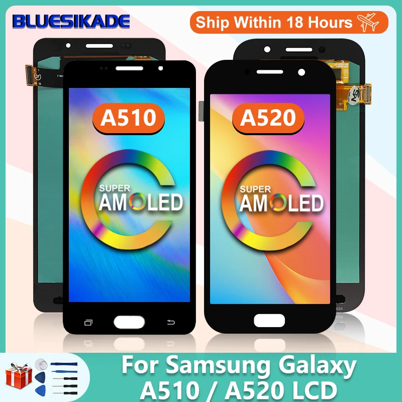 5.2" Super AMOLED For Samsung Galaxy A510 A520 LCD Display SM- A510F A510M Touch Screen SM-A520F A520F/DS Digitizer Display
5.2" Super AMOLED For Samsung Galaxy A510 A520 LCD Display SM- A510F A510M Touch Screen SM-A520F A520F/DS Digitizer Display