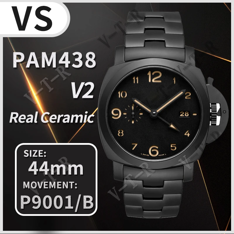 Men's Mechanical Watch 44mm PAM438 O Real Ceramic VSF 1:1 Best Edition on Ceramic Bracelet P90/B V2 (Free Asso Strap)01
Men's Mechanical Watch 44mm PAM438 O Real Ceramic VSF 1:1 Best Edition on Ceramic Bracelet P90/B V2 (Free Asso Strap)01