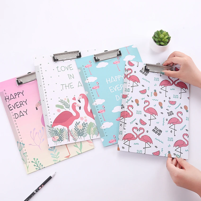 

Novelty A4 Cartoon Clipboard File Holder Students Stationery Cute Flamingo Totoro Writing Pad Office Supplies WordPad