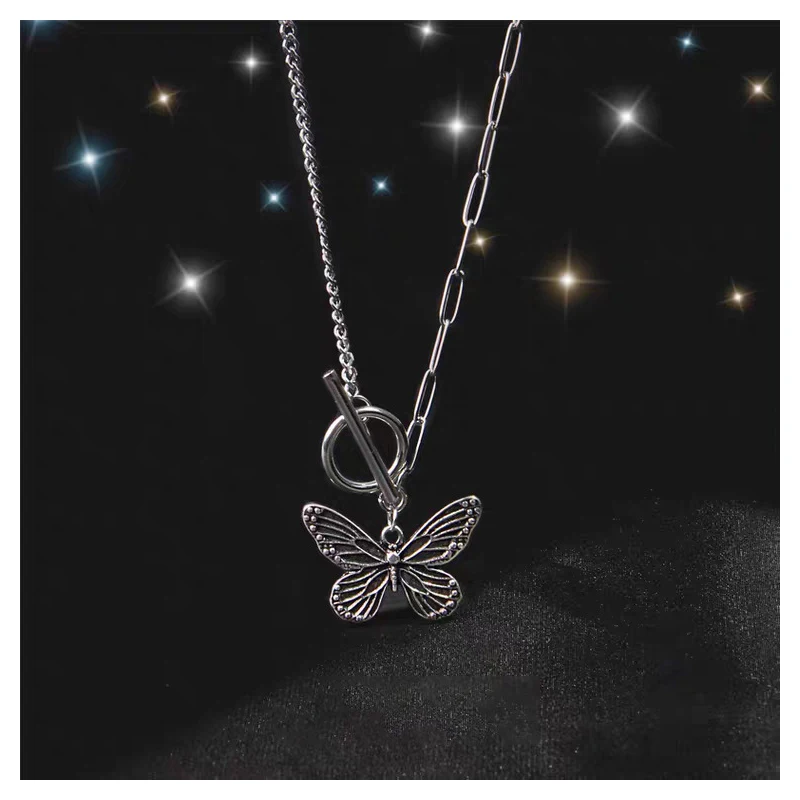 POTCET Women's Stainless Steel Butterfly Titanium Steel Necklace Pendant Clavicle Chain Geometric Fashion Hip Hop Party Jewelry
POTCET Women's Stainless Steel Butterfly Titanium Steel Necklace Pendant Clavicle Chain Geometric Fashion Hip Hop Party Jewelry
