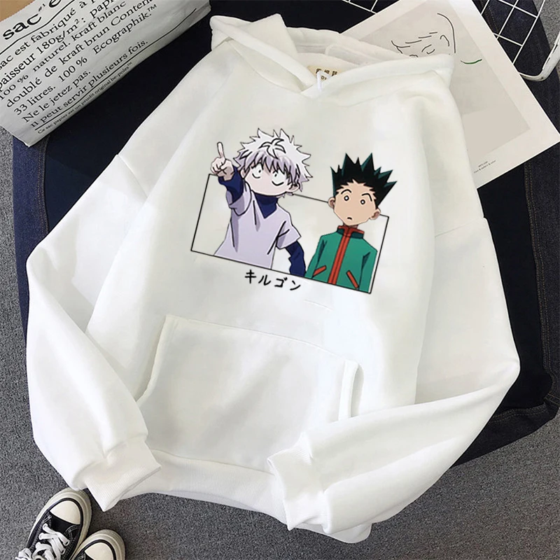 

HxH Hoodie Baka Killua Hoody Anime Sweatshirts Women/Men Hunter X Hunter Gon Printed Pullovers Long Sleeve Harajuku Fashion Tops