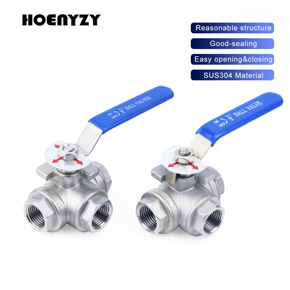 HOENYZY Шариковый клапан 3-х путей из нержавеющей стали 304
HOENYZY Шариковый клапан 3-х путей из нержавеющей стали 304