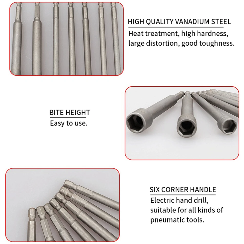 14pcs 5mm-12mm Hex Socket Sleeve Nozzles Nut Driver Set Drill Bit Adapter Adaptador
14pcs 5mm-12mm Hex Socket Sleeve Nozzles Nut Driver Set Drill Bit Adapter Adaptador