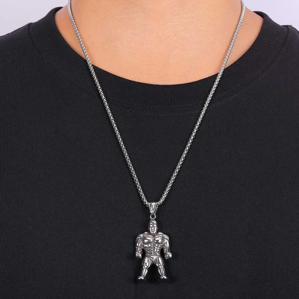 Punk Metal Muscle Man Necklace for Men Women Stainless Steel Necklace Party Jewelry GL0052
Punk Metal Muscle Man Necklace for Men Women Stainless Steel Necklace Party Jewelry GL0052