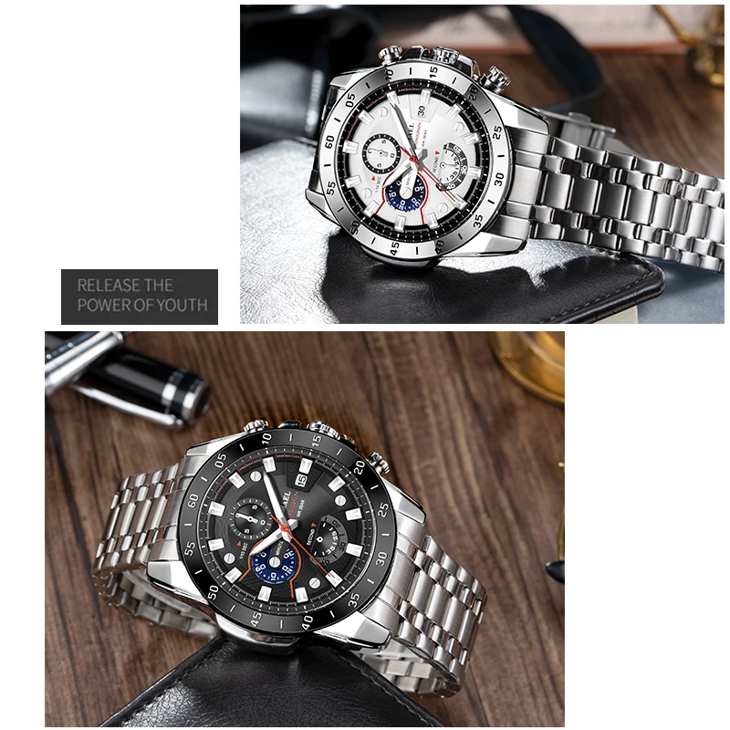 SMAEL Fashion Mens Watches Top Luxury Brand Business Stainless Steel Quartz Watch Men Casual Waterproof Sport Date Chronograph
SMAEL Fashion Mens Watches Top Luxury Brand Business Stainless Steel Quartz Watch Men Casual Waterproof Sport Date Chronograph