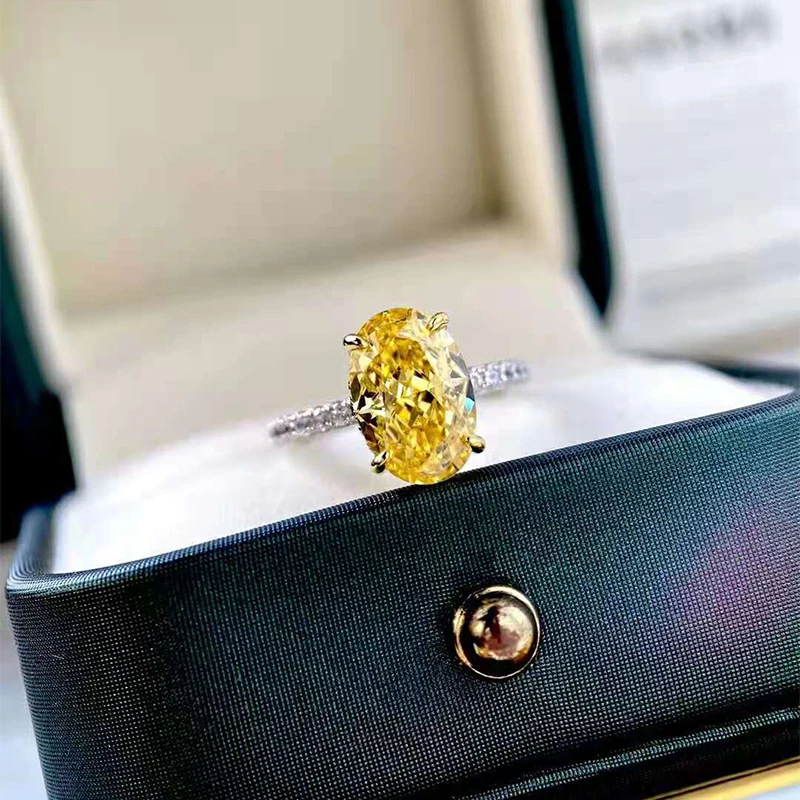 100% S925 Sterling Silver Big Egg 3.5ct Carat Yellow High Carbon Diamond Rings For Women Sparkling Wedding Fine Jewelry Gifts
100% S925 Sterling Silver Big Egg 3.5ct Carat Yellow High Carbon Diamond Rings For Women Sparkling Wedding Fine Jewelry Gifts