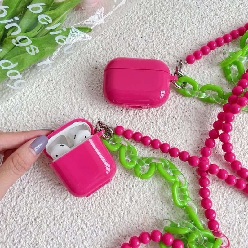 Luxury Pink Case Colorful Beads Crossbody Chain For Apple Airpods 2 1 For Airpods Pro Full Protection Box Soft Silicone Cover
Luxury Pink Case Colorful Beads Crossbody Chain For Apple Airpods 2 1 For Airpods Pro Full Protection Box Soft Silicone Cover