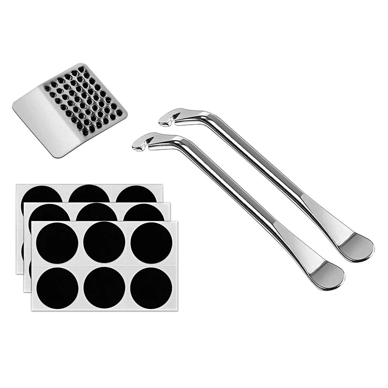 Bicycle Inner Tube Repair Kits (Tire Levers, Tyre Patches, Metal Rasp) Bike Cycling Device for Bike Bicycle Tire Changes
Bicycle Inner Tube Repair Kits (Tire Levers, Tyre Patches, Metal Rasp) Bike Cycling Device for Bike Bicycle Tire Changes