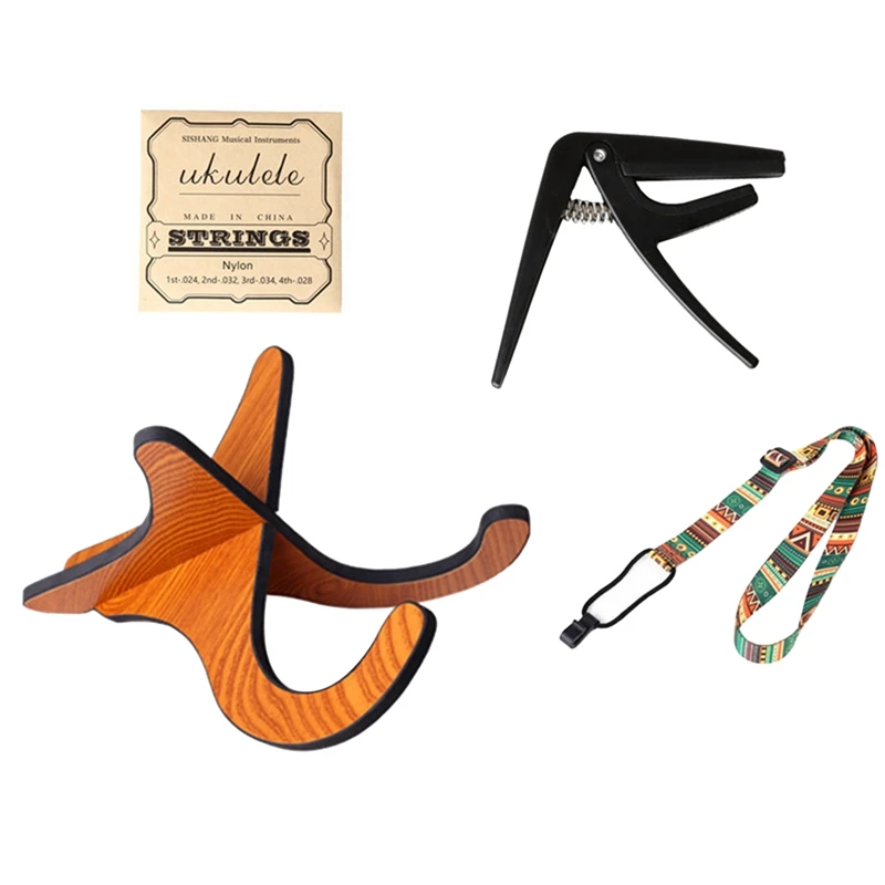 4-In-1 Ukulele Accessory Set, Ukulele Stand, Ukulele Strap, Ukulele Capo, Strings
4-In-1 Ukulele Accessory Set, Ukulele Stand, Ukulele Strap, Ukulele Capo, Strings