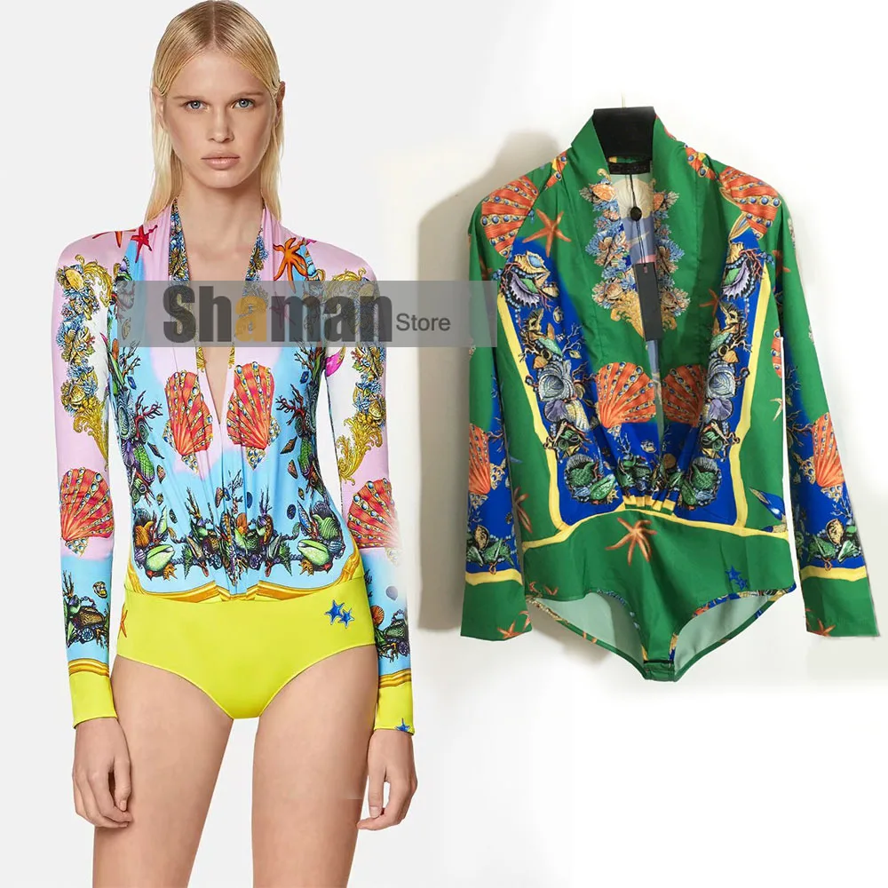 Luxury Design Women runway Clothes Starfish Shell series Long Sleeve light weight Sexy Deep V Neck Bodysuits Rompers jumpsuits
Luxury Design Women runway Clothes Starfish Shell series Long Sleeve light weight Sexy Deep V Neck Bodysuits Rompers jumpsuits