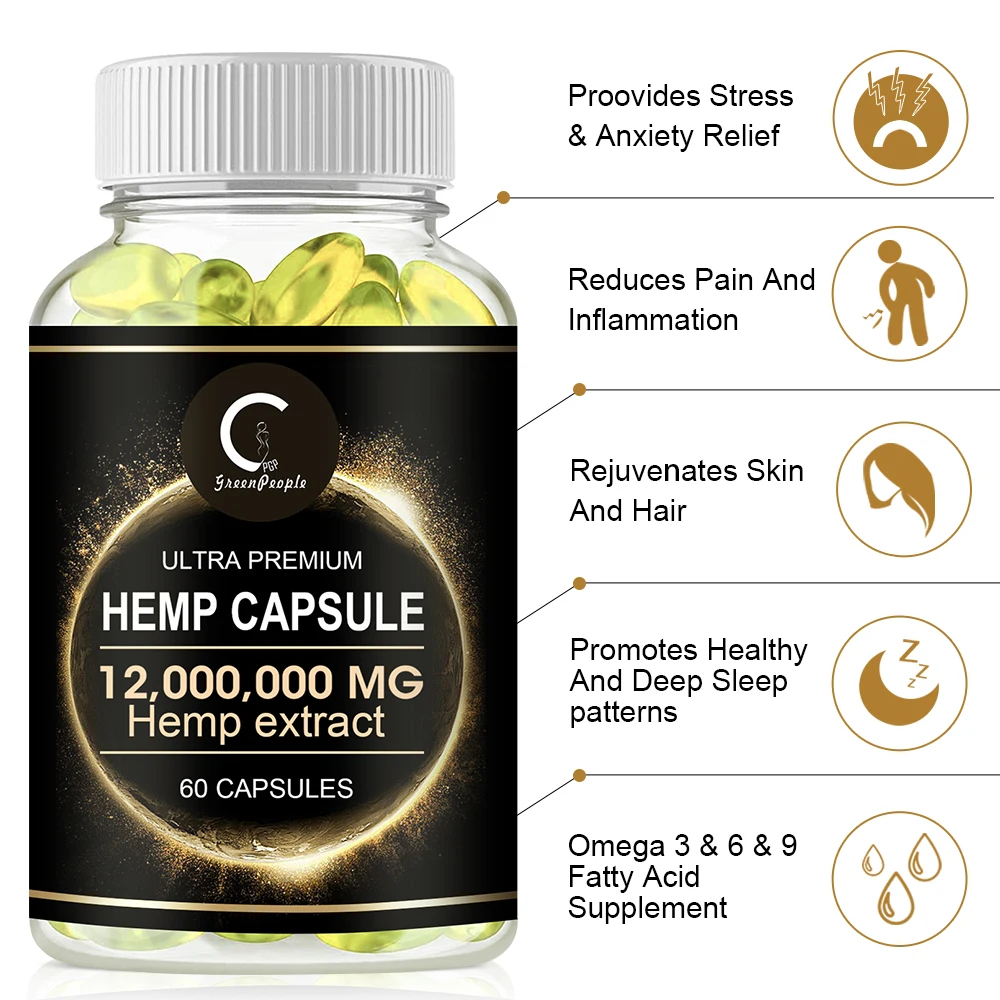 GPGP GreenPeople Esculent Hemp Oil Essence Capsule Anti-Ageing Relieve Joint Pain Stress Relief Help Sleep Healthy/ Beauty Item
GPGP GreenPeople Esculent Hemp Oil Essence Capsule Anti-Ageing Relieve Joint Pain Stress Relief Help Sleep Healthy/ Beauty Item
