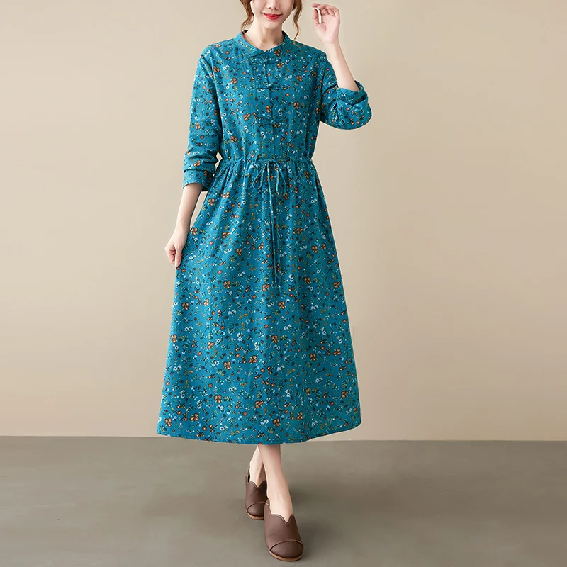 Cotton Linen Floral Vintage Autumn Dresses For Women Fashion Long Casual Vestidos Office Lady Dress Elegant Femme Clothes 2021
Cotton Linen Floral Vintage Autumn Dresses For Women Fashion Long Casual Vestidos Office Lady Dress Elegant Femme Clothes 2021