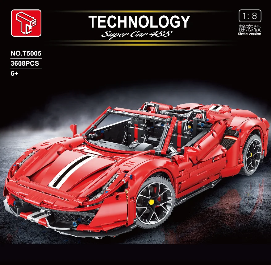 High-Tech MOC 488 GTB Super Racing Car Building Blocks 3608Pcs Bricks Kids Educations Toys Birthday Gifts
High-Tech MOC 488 GTB Super Racing Car Building Blocks 3608Pcs Bricks Kids Educations Toys Birthday Gifts