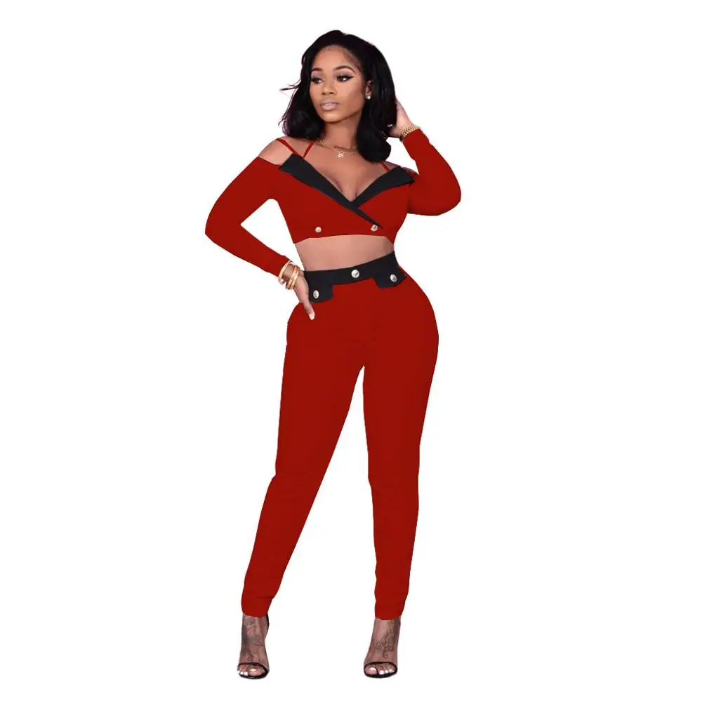 2021 New Arrivals Long Sleeves Buttons Pants Sets Two Pieces Suits Fashion Long Sleeves Cropped Top and Pencil Pants Nightclub
2021 New Arrivals Long Sleeves Buttons Pants Sets Two Pieces Suits Fashion Long Sleeves Cropped Top and Pencil Pants Nightclub