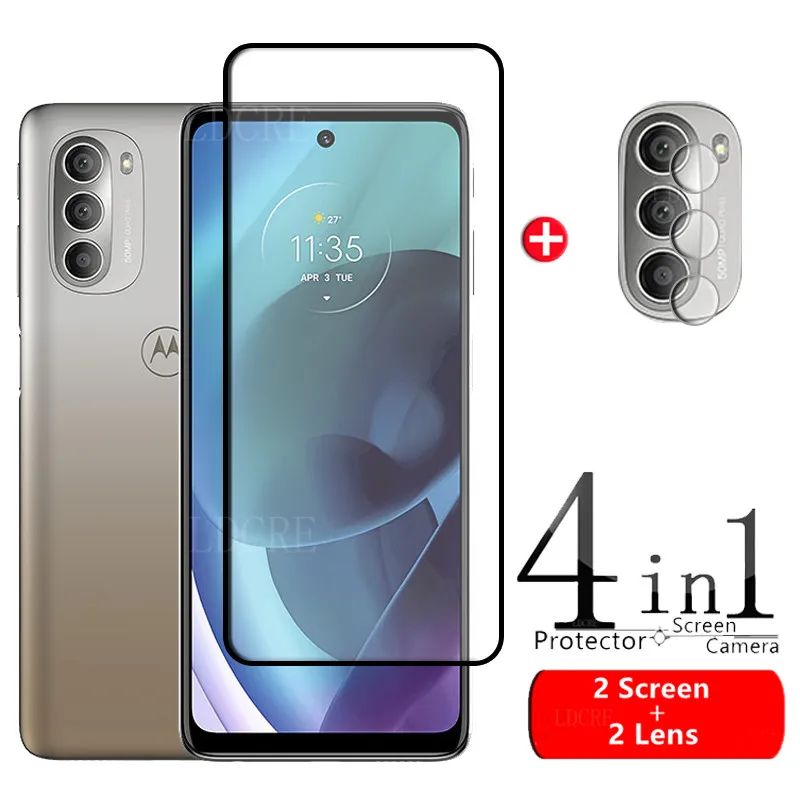 4 в 1 для Motorola Moto G51 стекло закаленное 9H полное клеевое покрытие Защита экрана G 51
