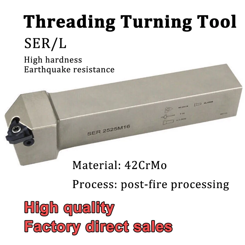SER SEL Threading Turning Tool Holder Lathe Slot Cutter CNC Machine SER1212H16 SER1616H16 SER2020K16 for 16ER Carbide Inserts
SER SEL Threading Turning Tool Holder Lathe Slot Cutter CNC Machine SER1212H16 SER1616H16 SER2020K16 for 16ER Carbide Inserts