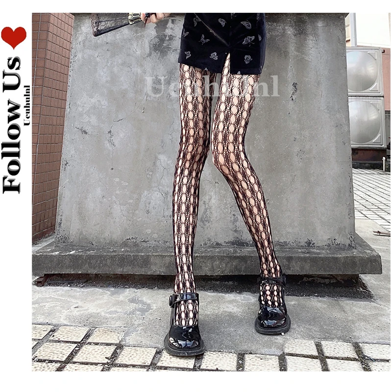 Gothic Tights Women's Japanese Black Holed Pantyhose Bottoming Fishnet Stockings Sexy Transparent High Elastic Thigh High Socks
Gothic Tights Women's Japanese Black Holed Pantyhose Bottoming Fishnet Stockings Sexy Transparent High Elastic Thigh High Socks