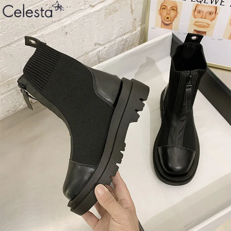 Celesta Black High Heel Platform Boots Women Fashion Martin Boots Women 2021 Elastic Breathable Upper Ankle Boots Ladies
Celesta Black High Heel Platform Boots Women Fashion Martin Boots Women 2021 Elastic Breathable Upper Ankle Boots Ladies