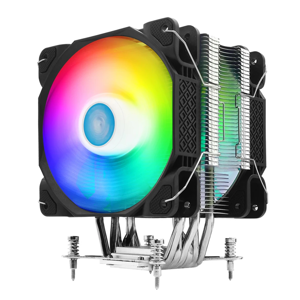 

Single Tower CPU Cooler Dual 120mm RGB LED Fans 6 Heatpipes for AMD FM2 FM1 AM3+ AM3 AM2+ AM2 LGA 2011 1366 1156 1155 1151 1150