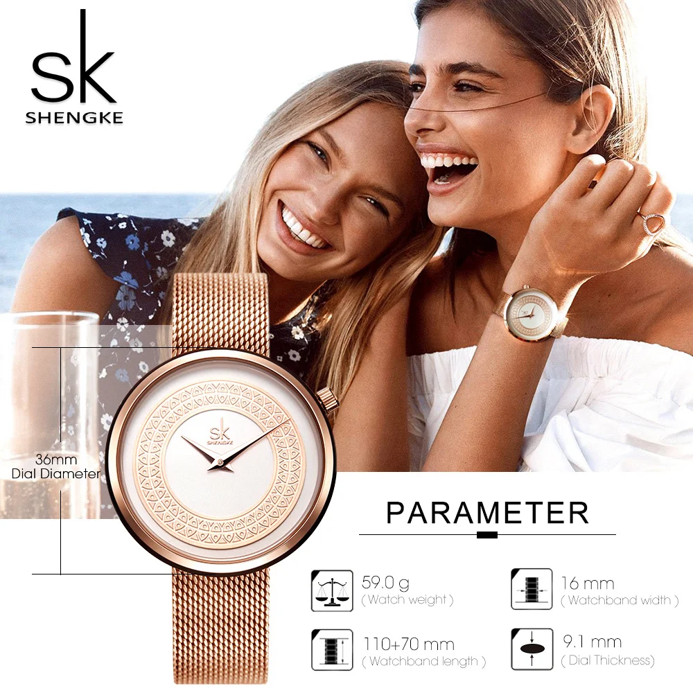 Shengke Top Brand Luxury Women Watches Fashion SK Watch For Women Stainless Steel Clock Rose Gold Watch Montre Femme 
Shengke Top Brand Luxury Women Watches Fashion SK Watch For Women Stainless Steel Clock Rose Gold Watch Montre Femme