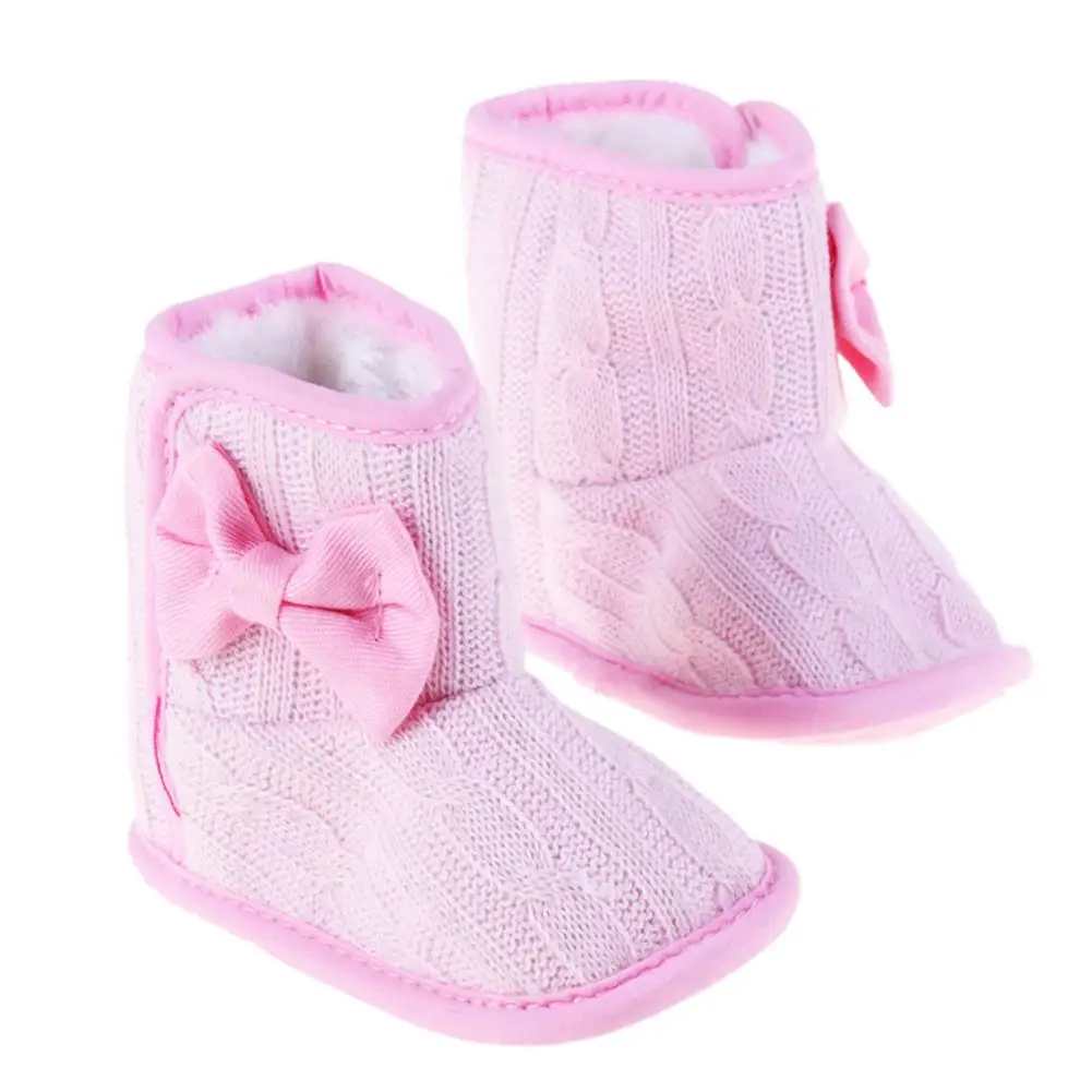 Жокстайл новые зимние сапоги для маленьких девочек Обувь с бантом младенцев