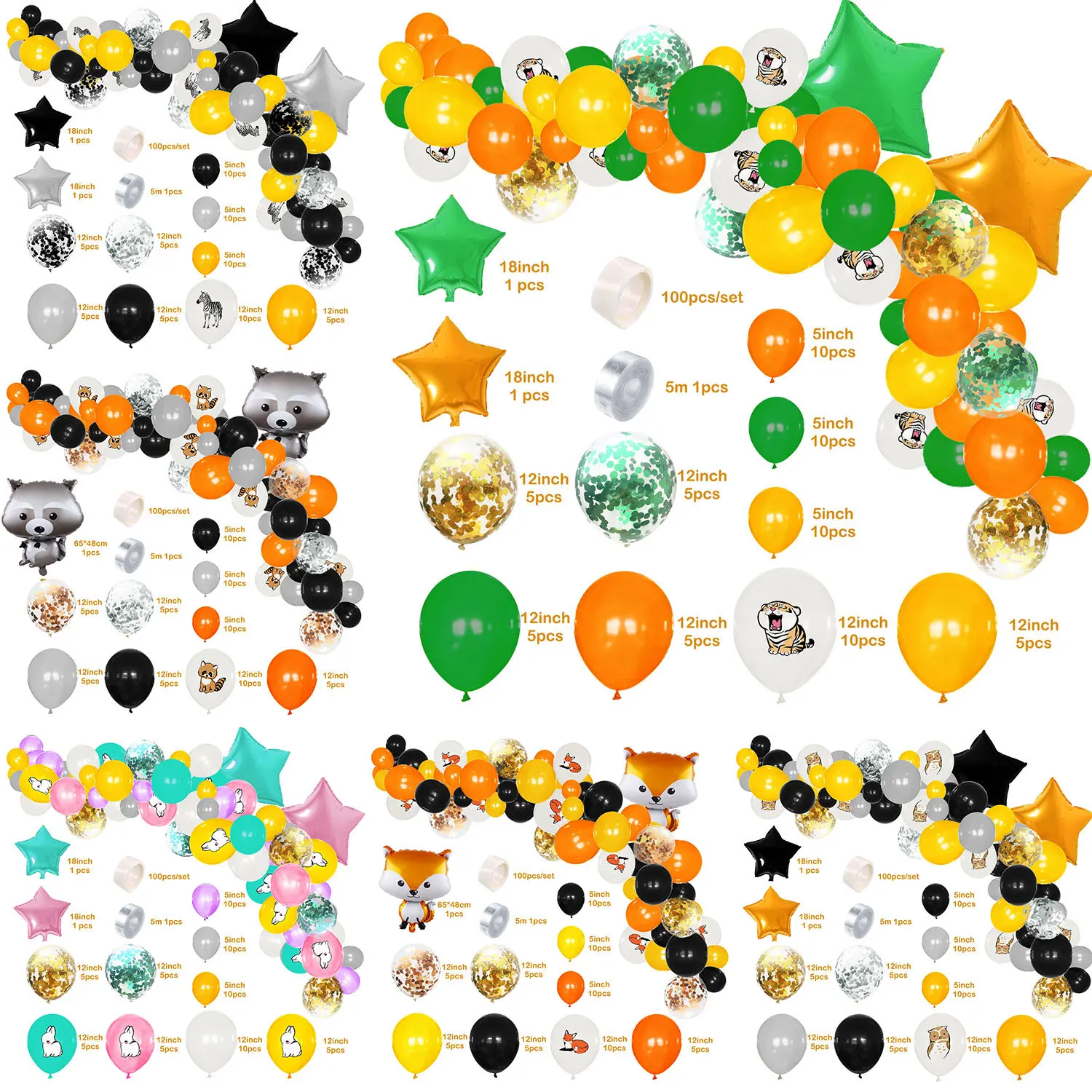 1set Cartoon Animal Balloons DIY Latex Confetti Foil Ballons Kids Birthday Party Children's Day Baby Shower Summer Hawaii Decor
1set Cartoon Animal Balloons DIY Latex Confetti Foil Ballons Kids Birthday Party Children's Day Baby Shower Summer Hawaii Decor