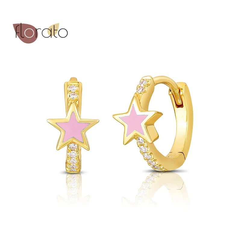 Korean Style Stars/Love Gold Hoop Earrings 925 Sterling Silver Ear Buckle Simple Exquisite CZ Earrings For Women Birthday Gifts
Korean Style Stars/Love Gold Hoop Earrings 925 Sterling Silver Ear Buckle Simple Exquisite CZ Earrings For Women Birthday Gifts