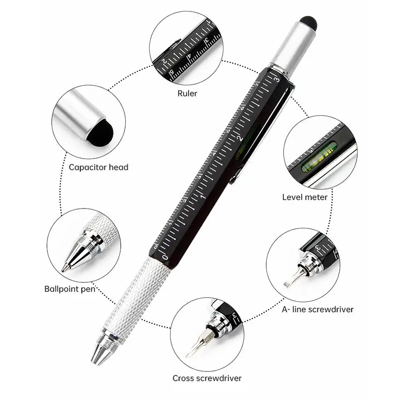 Woodworking Multifunctional Tool Pen 5 in 1 Screwdriver Capacitive Spirit Level Ruler Sensitive Touch Screen Pencil IPad IPhone
Woodworking Multifunctional Tool Pen 5 in 1 Screwdriver Capacitive Spirit Level Ruler Sensitive Touch Screen Pencil IPad IPhone