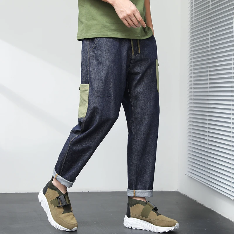 2021 spring and summer classic brand hip-hop high street youth men's straight loose harem pants stretch waist cropped jeans
2021 spring and summer classic brand hip-hop high street youth men's straight loose harem pants stretch waist cropped jeans