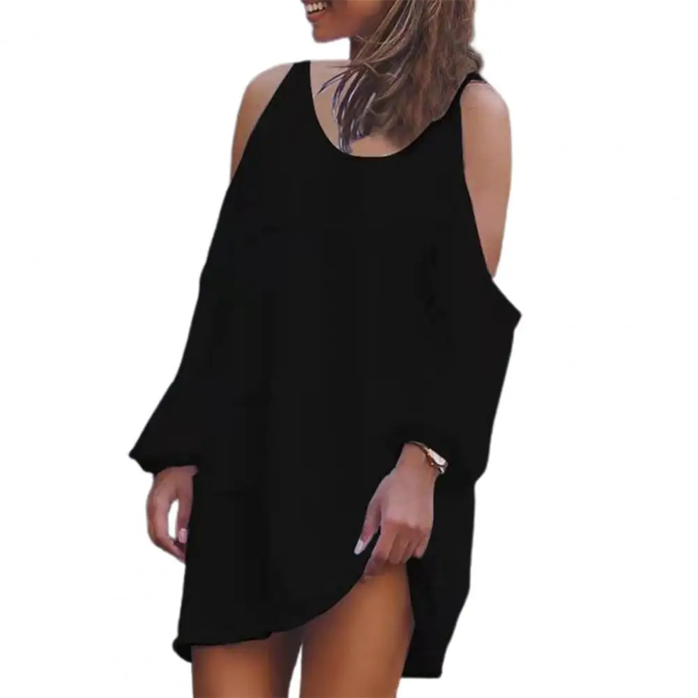 Dress Women Off Shoulder Solid Color Mini Dress Autumn Cotton Blend Batwing Sleeve O-Neck Women Casual Mini Dress Streetwear 3XL
Dress Women Off Shoulder Solid Color Mini Dress Autumn Cotton Blend Batwing Sleeve O-Neck Women Casual Mini Dress Streetwear 3XL