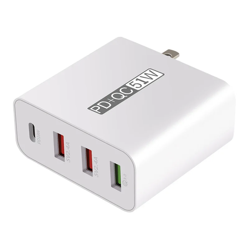 51W 4-port Fast Charger PD Type C USB C Charger for IPhone 12 Pro Max Iphone12 Mini Samsung S21 S20 Fast Adapter Charger
51W 4-port Fast Charger PD Type C USB C Charger for IPhone 12 Pro Max Iphone12 Mini Samsung S21 S20 Fast Adapter Charger