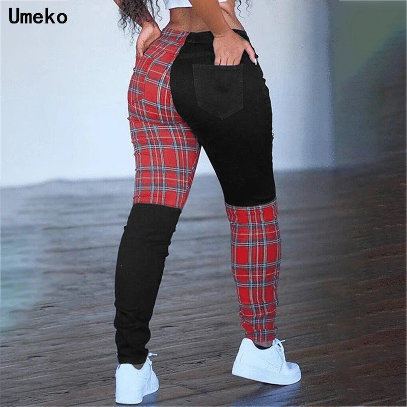 Umeko Plus Size Women Pants Plaid Print Patchwork Slim High Waist Fashion Pants Ladies Casual Streetwear Trousers Pencil Pants
Umeko Plus Size Women Pants Plaid Print Patchwork Slim High Waist Fashion Pants Ladies Casual Streetwear Trousers Pencil Pants