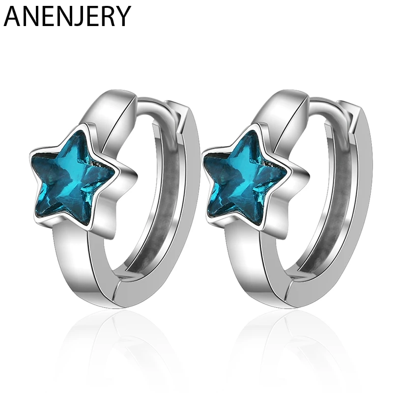 Evimi 925 Standard Silver Fantastic Blue Crystal Star Hoop Earrings Small Cute Earrings For Women Jewelry Gifts S-E1115
Evimi 925 Standard Silver Fantastic Blue Crystal Star Hoop Earrings Small Cute Earrings For Women Jewelry Gifts S-E1115