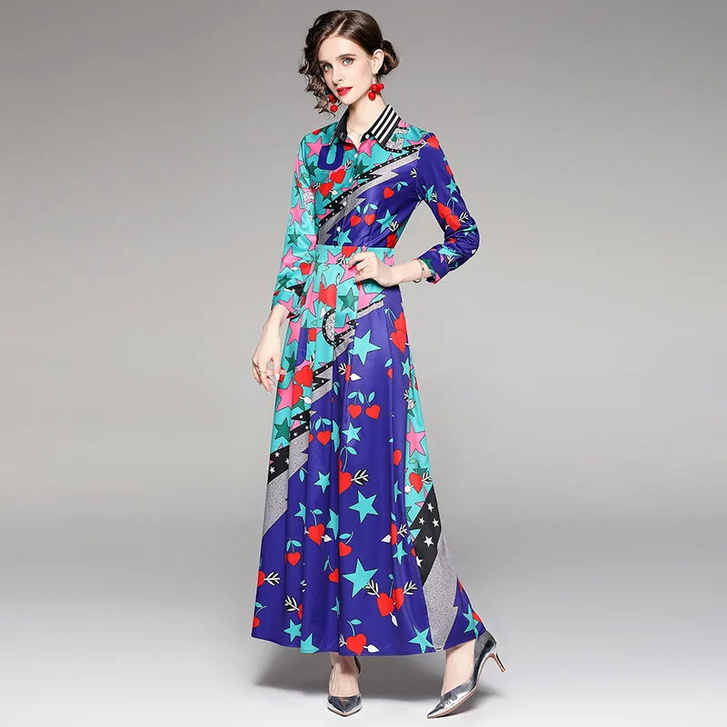 Star Print Fashion Dress Brand New Ladies Elegant Party Maxi Skirts Full Sleeve Autumn A-line Skirts for Office Lady Casual Wear
Star Print Fashion Dress Brand New Ladies Elegant Party Maxi Skirts Full Sleeve Autumn A-line Skirts for Office Lady Casual Wear