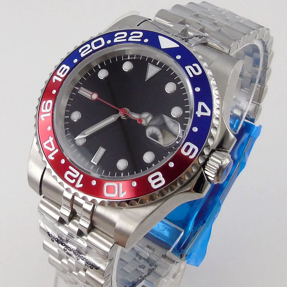 New Arrival NH35 Fashion Sapphire Glass 40mm Automatic Wristwatch Nologo Black Sterile Dial MIYOTA Blue Red Bezel Jubilee Strap
New Arrival NH35 Fashion Sapphire Glass 40mm Automatic Wristwatch Nologo Black Sterile Dial MIYOTA Blue Red Bezel Jubilee Strap