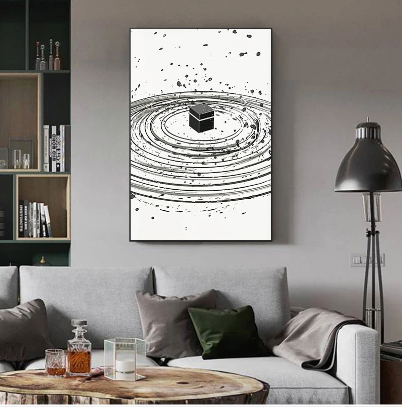 Kabah Illustration Abstract Print Islamic Wall Art Canvas Painting Muslim Poster Black White Traditional art Picture Home Decor
Kabah Illustration Abstract Print Islamic Wall Art Canvas Painting Muslim Poster Black White Traditional art Picture Home Decor
